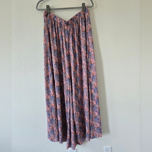 BOBEAU Maxi Skirt Large Godet Floral Print Cement Lilac Whimsical Fairy Romantic - Picture 6 of 13